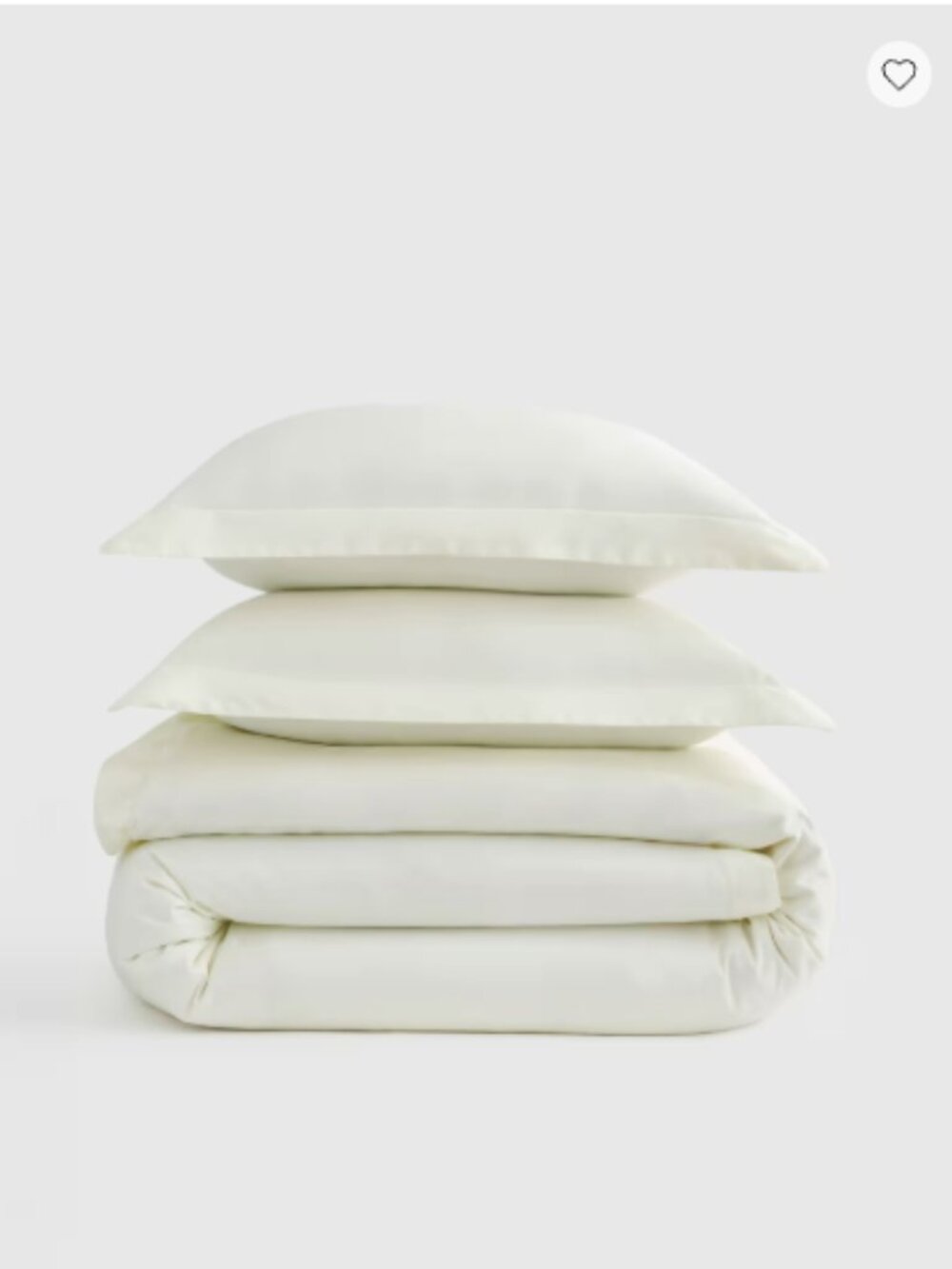Quince Signature Giza Cotton Sateen Duvet Cover Set – King/Cal King – Ivory